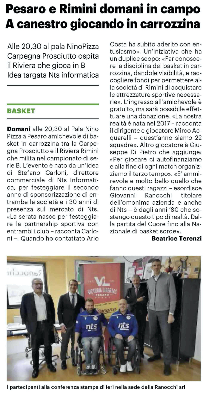 2019.12.10 NTS Basket Rimini Il Resto del Carlino